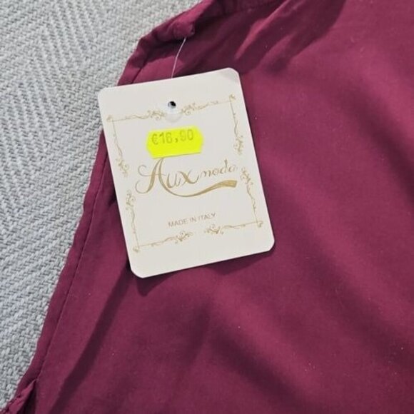 Aux Moda Italian Viscose Jumpsuit Women's Size XL Rose Red Wide Leg Loungewear - Picture 5 of 12